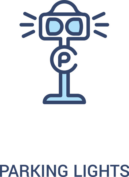 停车灯概念2彩色图标简单线条图片下载