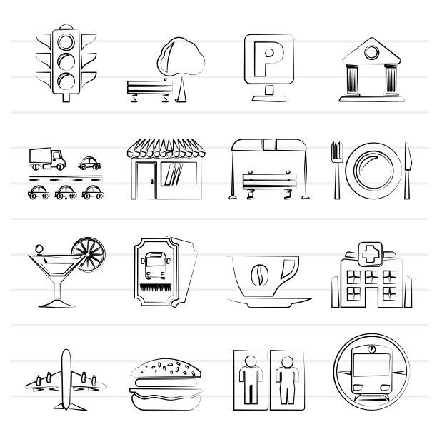 城市和城市元素图标图片下载