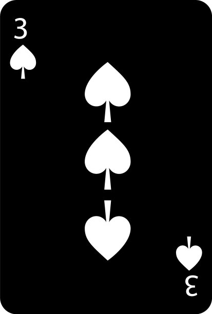 三黑桃与法国扑克牌有关的图标图片下载
