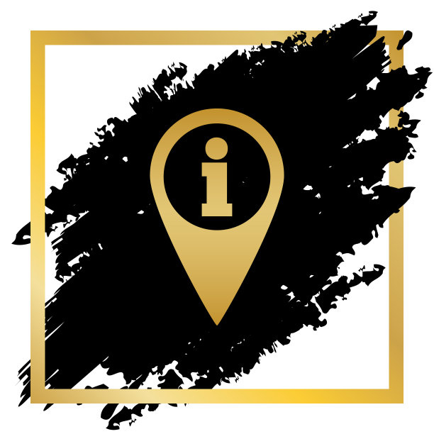 带有金色信息标志的地图指针图片下载