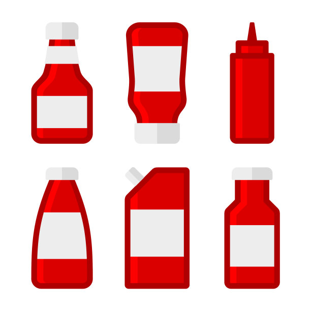 番茄酱酱瓶和包装套装图片下载