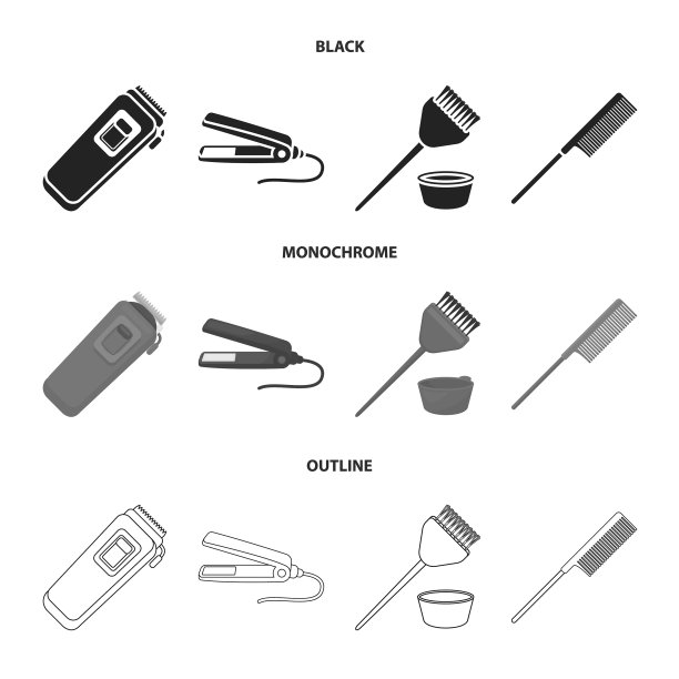 修剪染发梳直发器图片下载