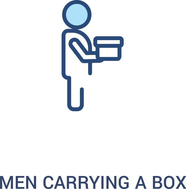 男子携带盒子概念2彩色图标简单图片下载