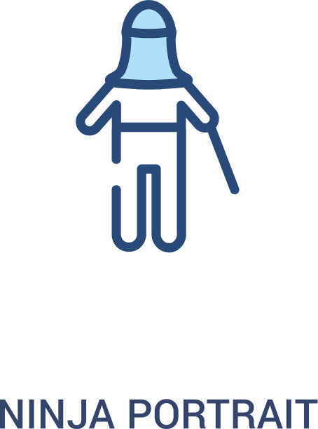 忍者肖像概念2彩色图标简单线条图片下载