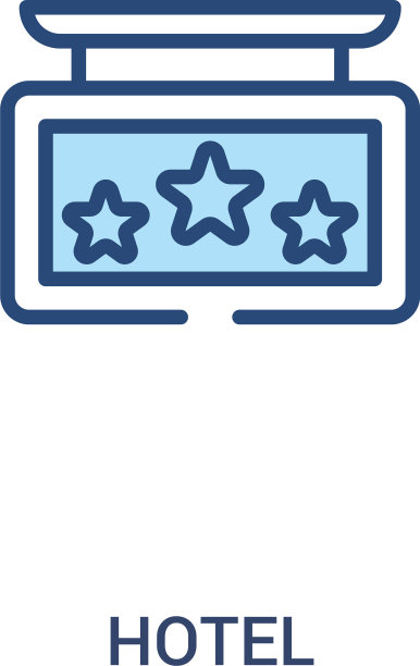 酒店概念2彩色图标简约线条元素图片下载