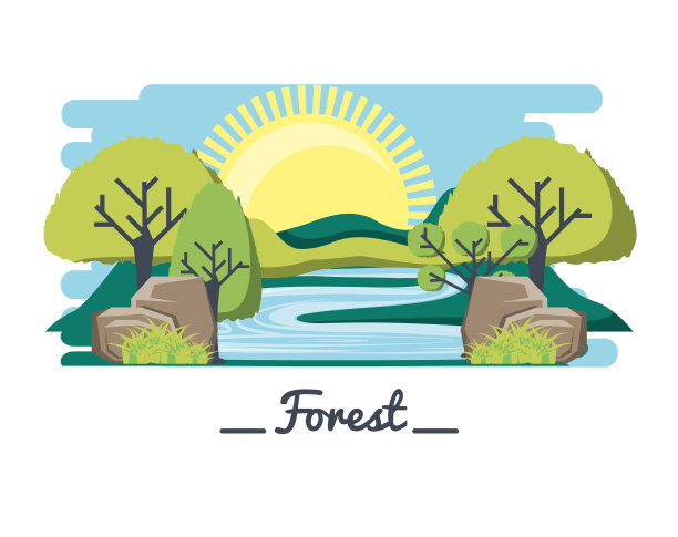 生态风格的生活，绿色森林图片下载