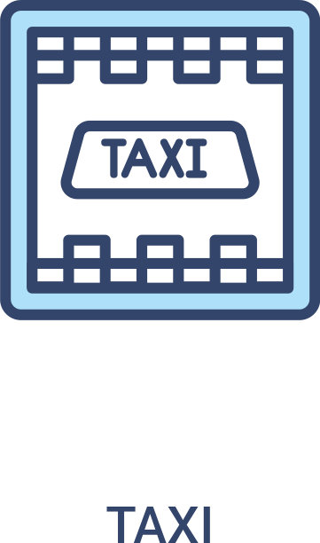 出租车概念2彩色图标简单的线条元素图片下载