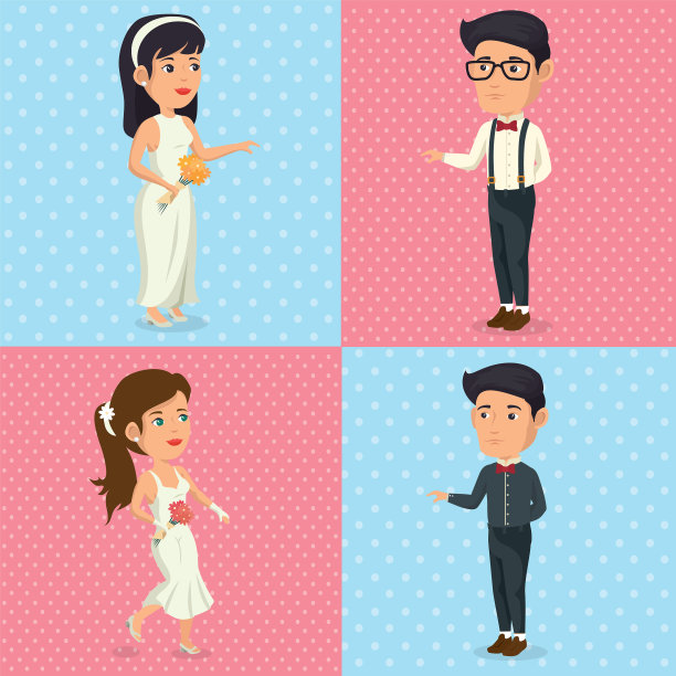 浪漫的照片，刚刚结婚的固定角色图片下载