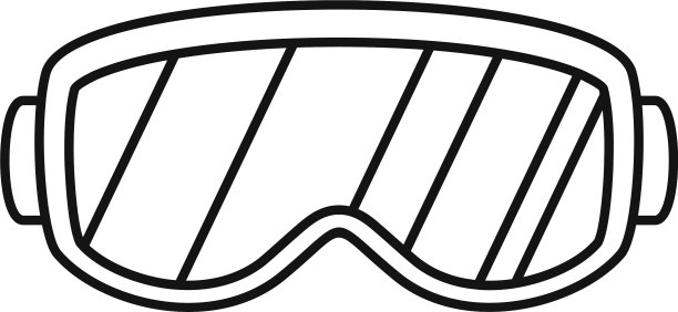 滑雪眼镜图标轮廓风格图片下载