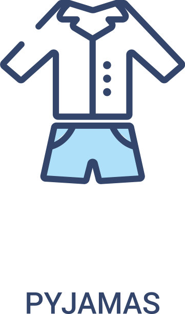 睡衣概念2彩色图标简单的线条图片下载