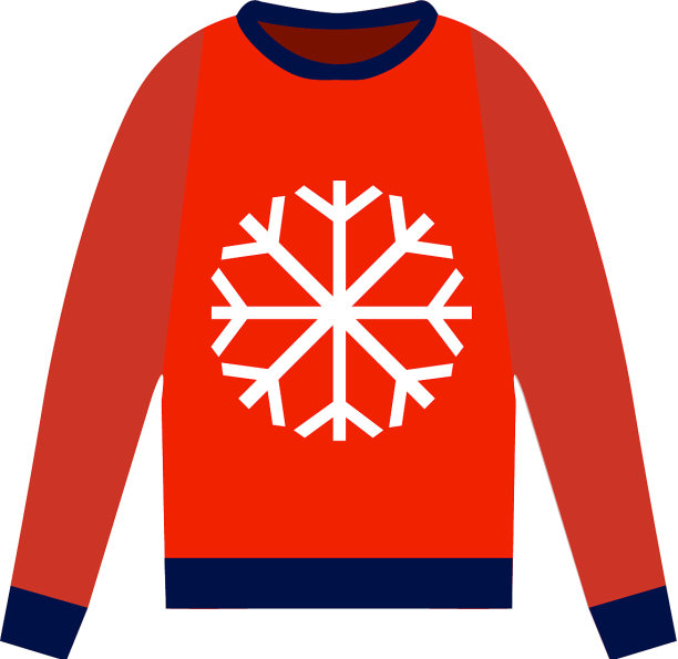 白色背景上的圣诞红毛衣图片下载