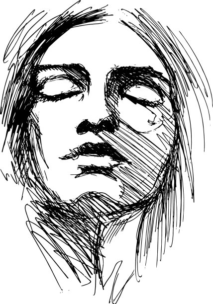 手绘女人头像图片下载