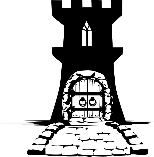 一座童话城堡的剪影图片下载