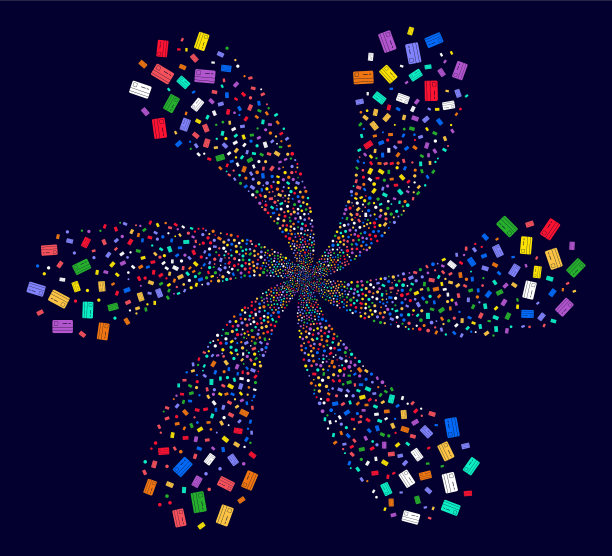 银行卡循环花形图片下载