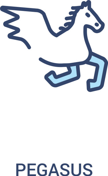 飞马概念2彩色图标简单线条图片下载