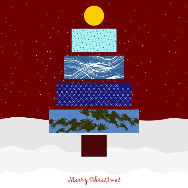 五彩缤纷的圣诞树图片下载