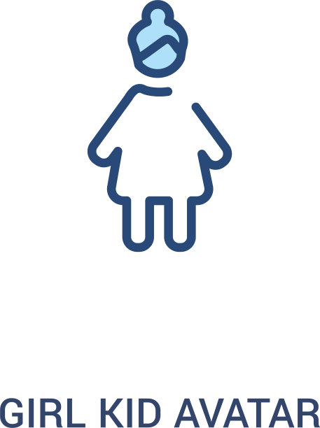 小女孩头像概念2彩色图标简单图片下载