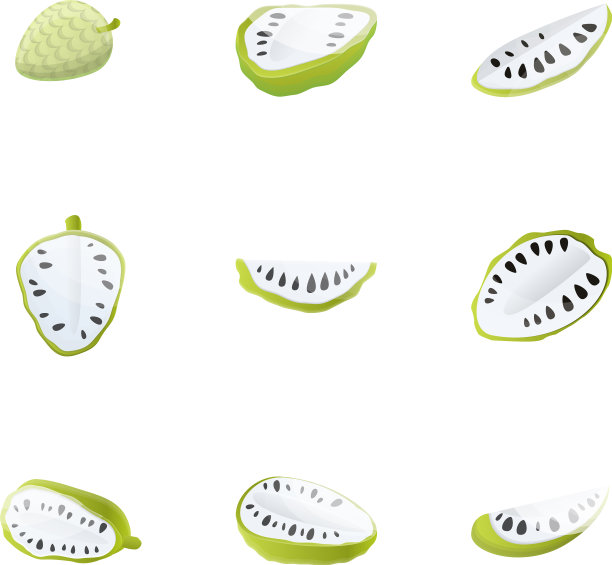 甜soursop图标设置卡通风格图片下载