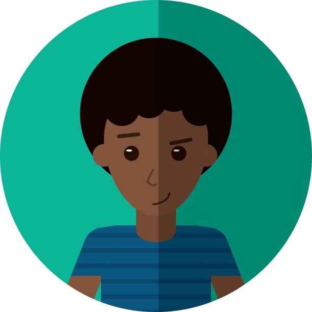 黑人青年卷发t恤阴影图片下载