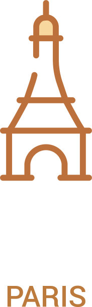 巴黎概念2彩色图标简单的线条元素图片下载