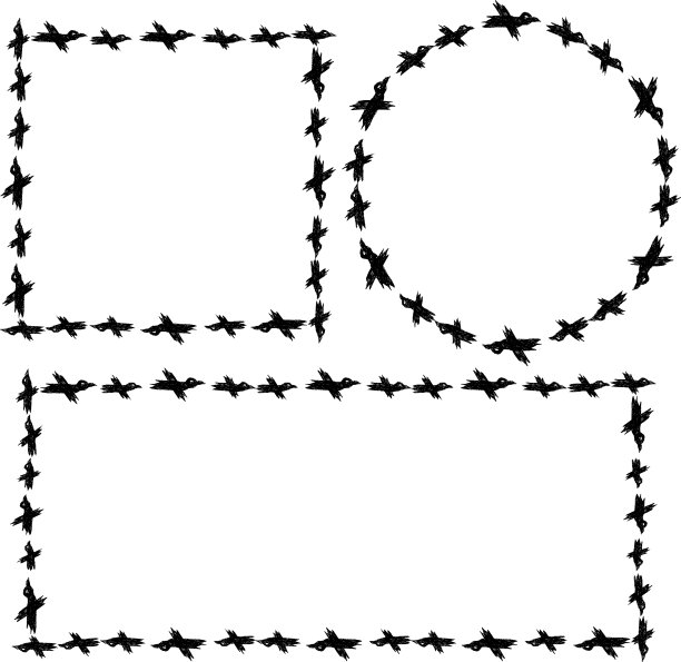 一套乌鸦圆方形的框架图片下载