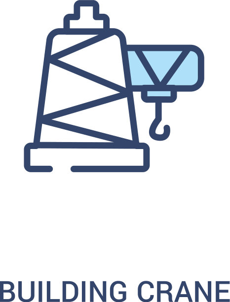 建筑起重机概念2彩色图标简单线条图片下载