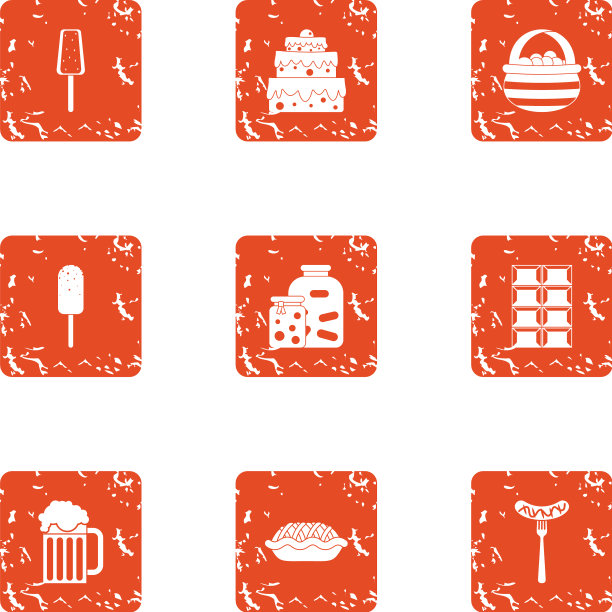 甜蜜供应图标设置垃圾摇滚风格图片下载