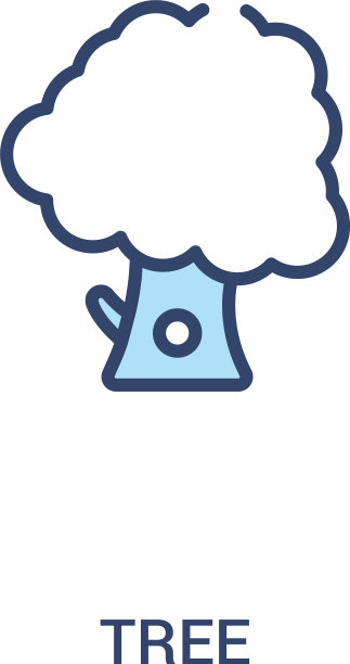 树概念2彩色图标简单的线条元素图片下载