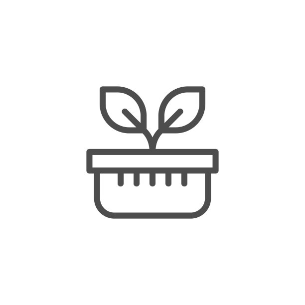 盆栽线条图标图片下载