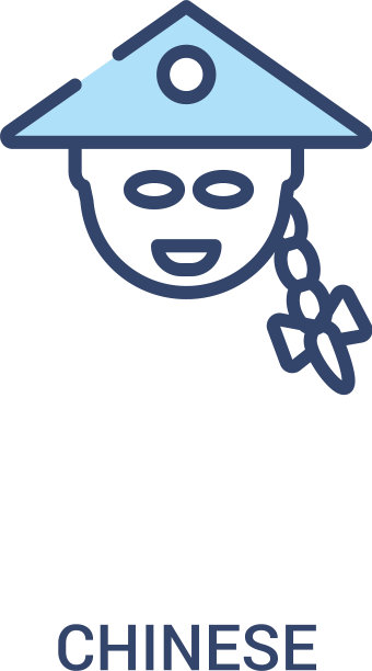 中国概念2彩色图标简单线条图片下载