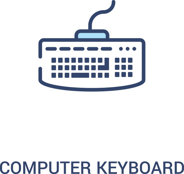 电脑键盘概念2彩色图标简单图片下载