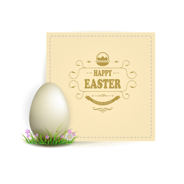 复活节彩蛋和框架的设计元素图片下载