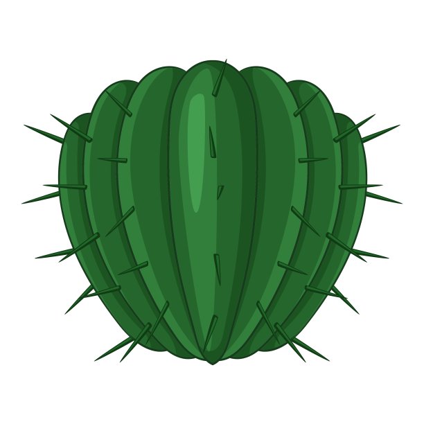 大针仙人掌图标卡通风格图片下载