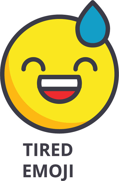疲倦的表情符号行图标符号图片下载
