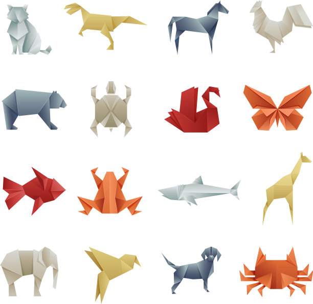 折纸动物亚洲创意艺术图片下载