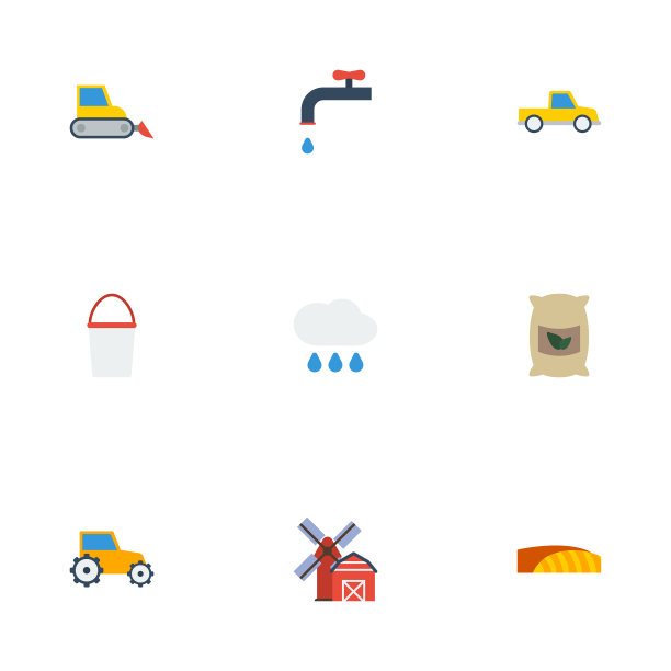 平面图标云龙头农用车等图片下载