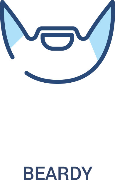 胡子概念2彩色图标简单的线条元素图片下载