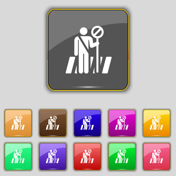 彩色的图标和标志的形式的一个按钮图片下载