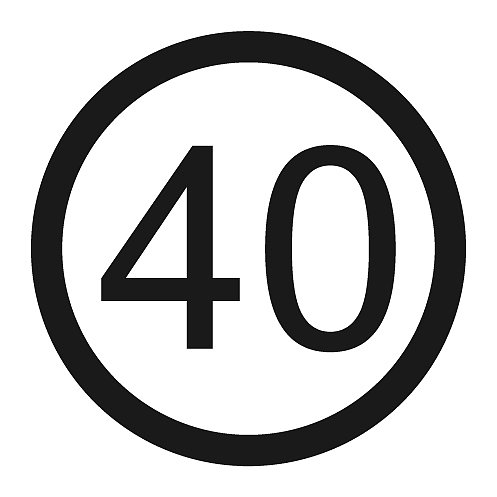 限速40公里/小时线性图标图片下载