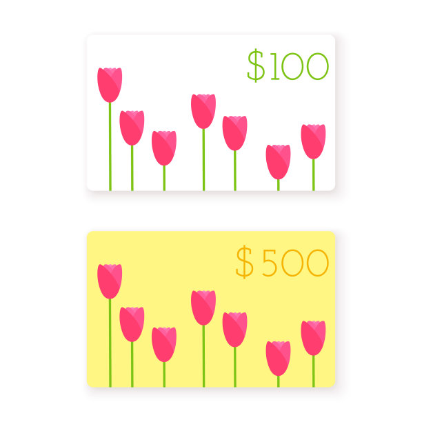 扁平风格礼品卡模板图片下载