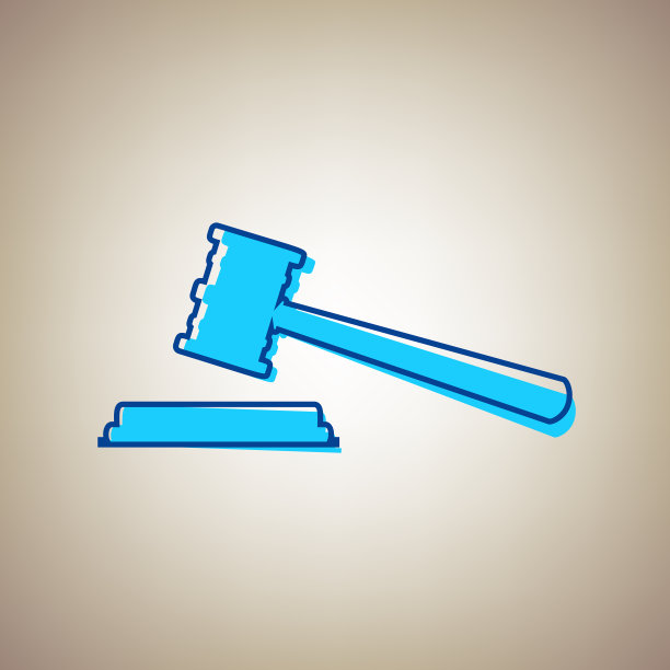 Justice hammer sign天蓝色icon with图片下载