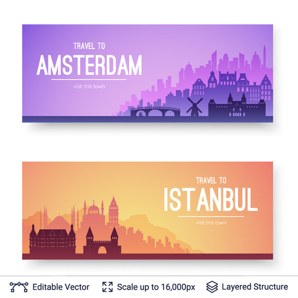 阿姆斯特丹和伊斯坦布尔是著名的城市景观图片下载