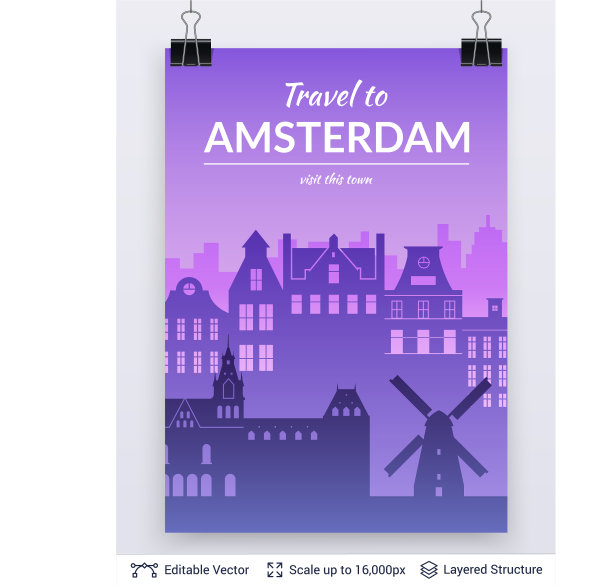 阿姆斯特丹著名城市景观图片下载