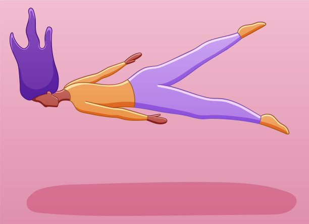 粉红色背景上的飘浮女孩图片下载