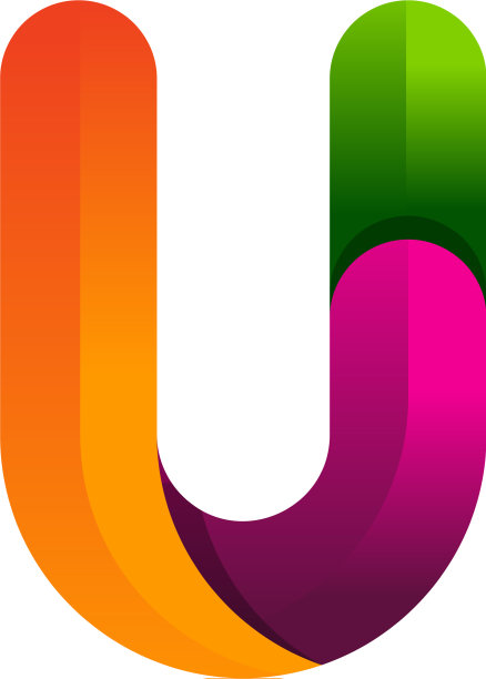 U彩色字母标志图标设计图片下载