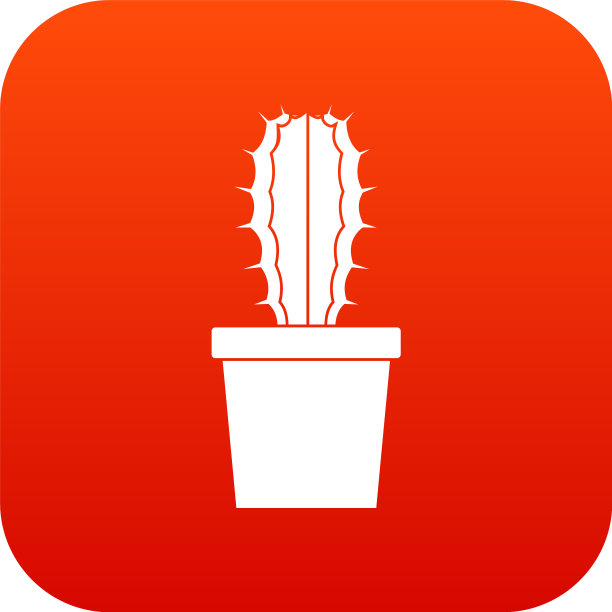 仙人掌科数字红色图标图片下载