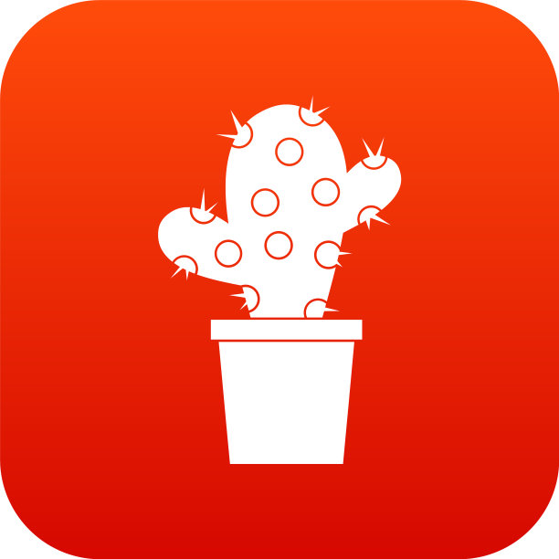 仙人掌图标数码红色图片下载