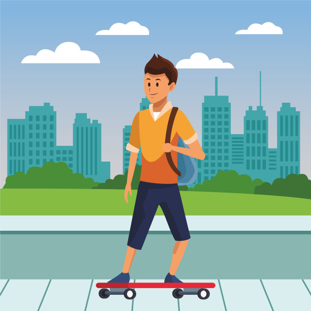 年轻人与老年人的卡通图片下载