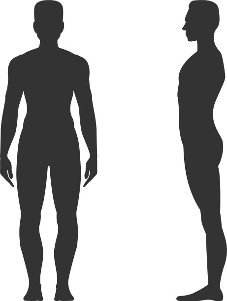 男性全长黑色轮廓图片下载
