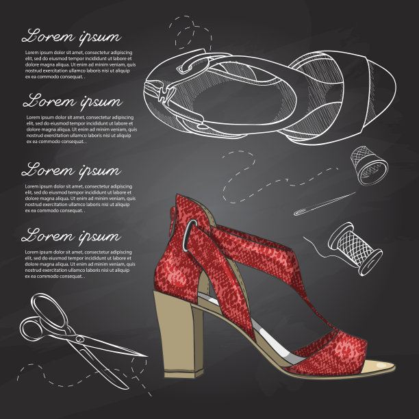 时尚素描女鞋图片下载